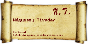 Négyessy Tivadar névjegykártya